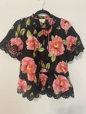 RARE Kate Spade X Madison Avenue Floral Blouse SZ S EUC